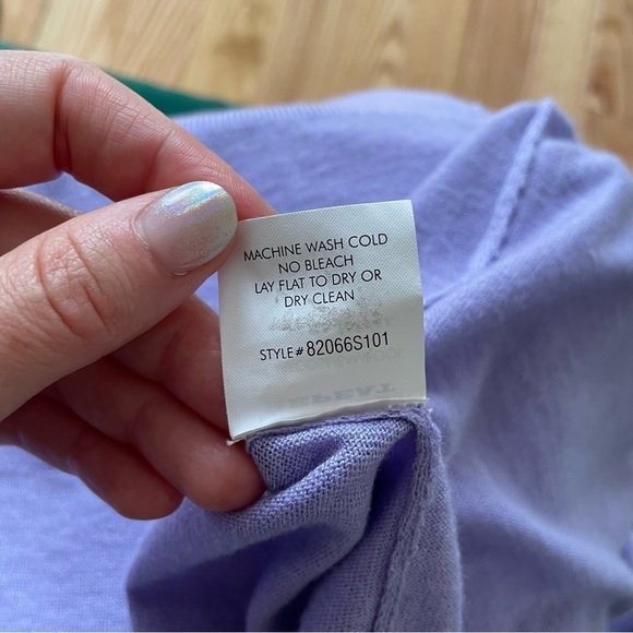 Repeat Soft Viscose Bamboo Blend Pastel Purple Tie Front Cardigan Sweater EUC M - Picture 8 of 9